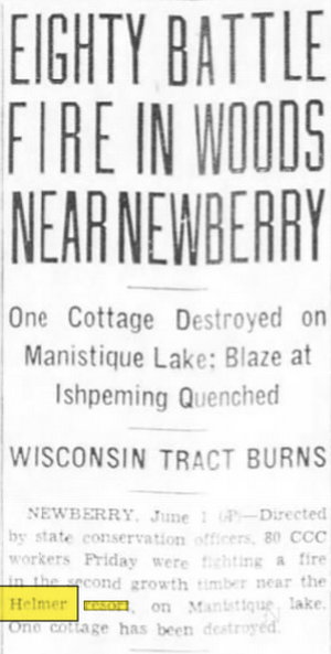 Helmer Resort - Jun 01 1934 Article (newer photo)